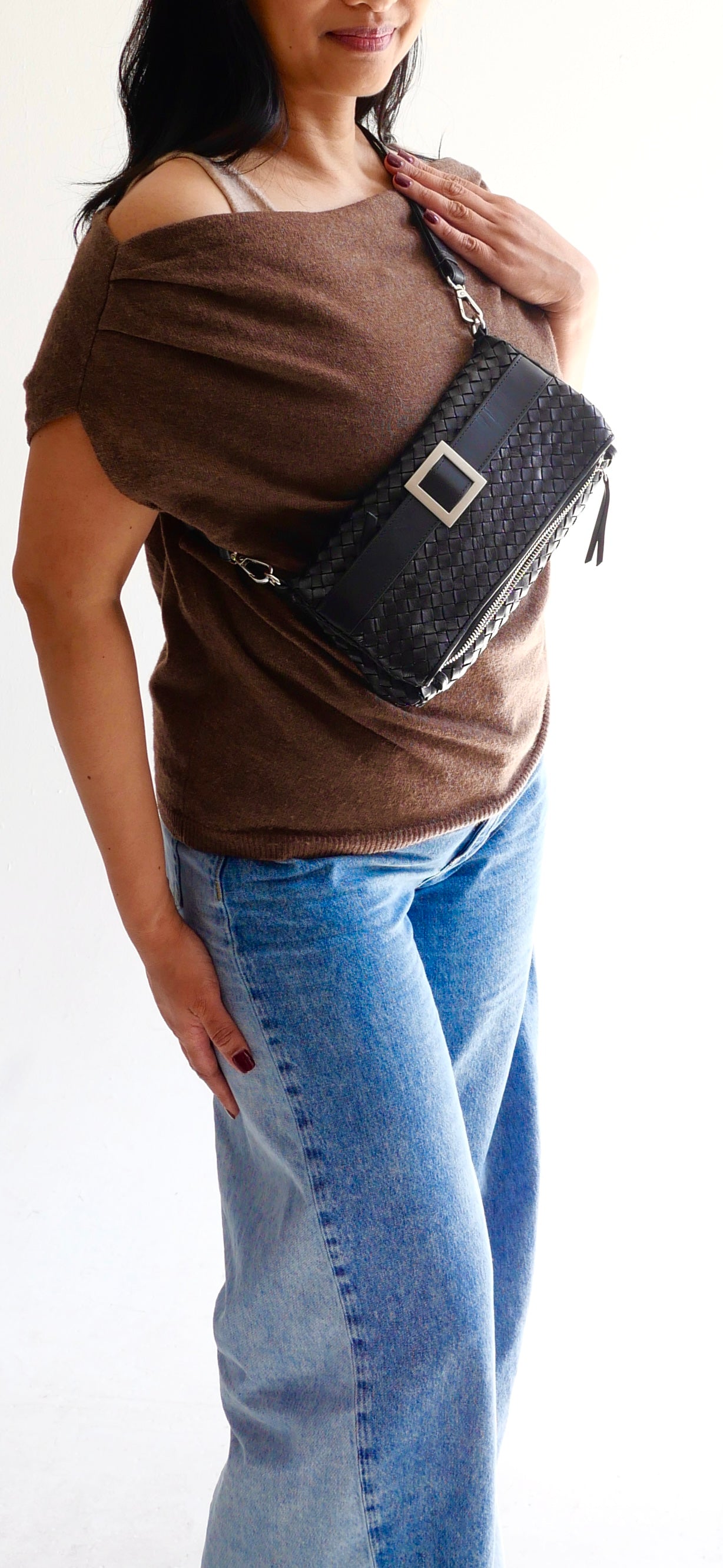 The Quintessential bag in charcoal black