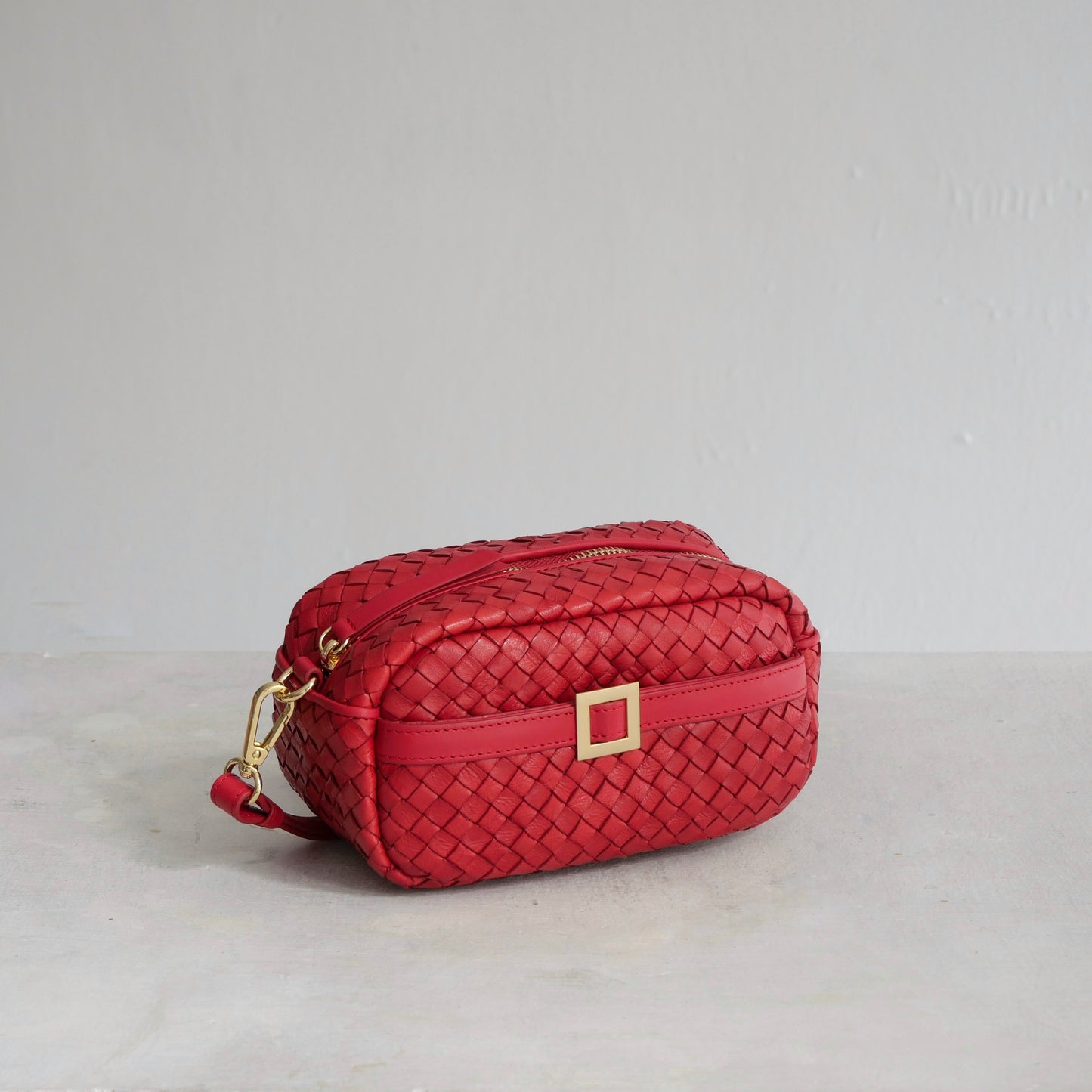 Camera bag in chili red