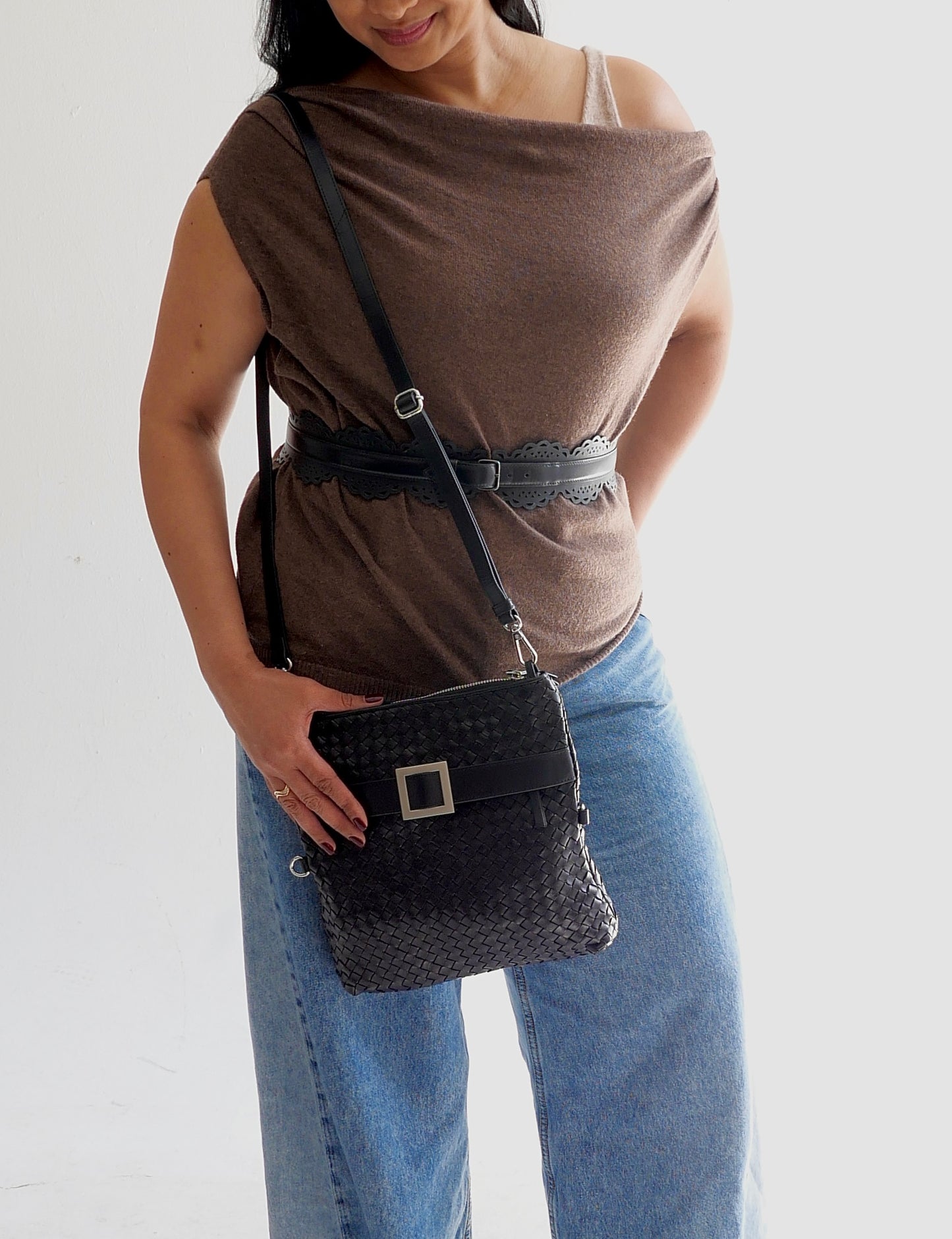 The Quintessential bag in charcoal black