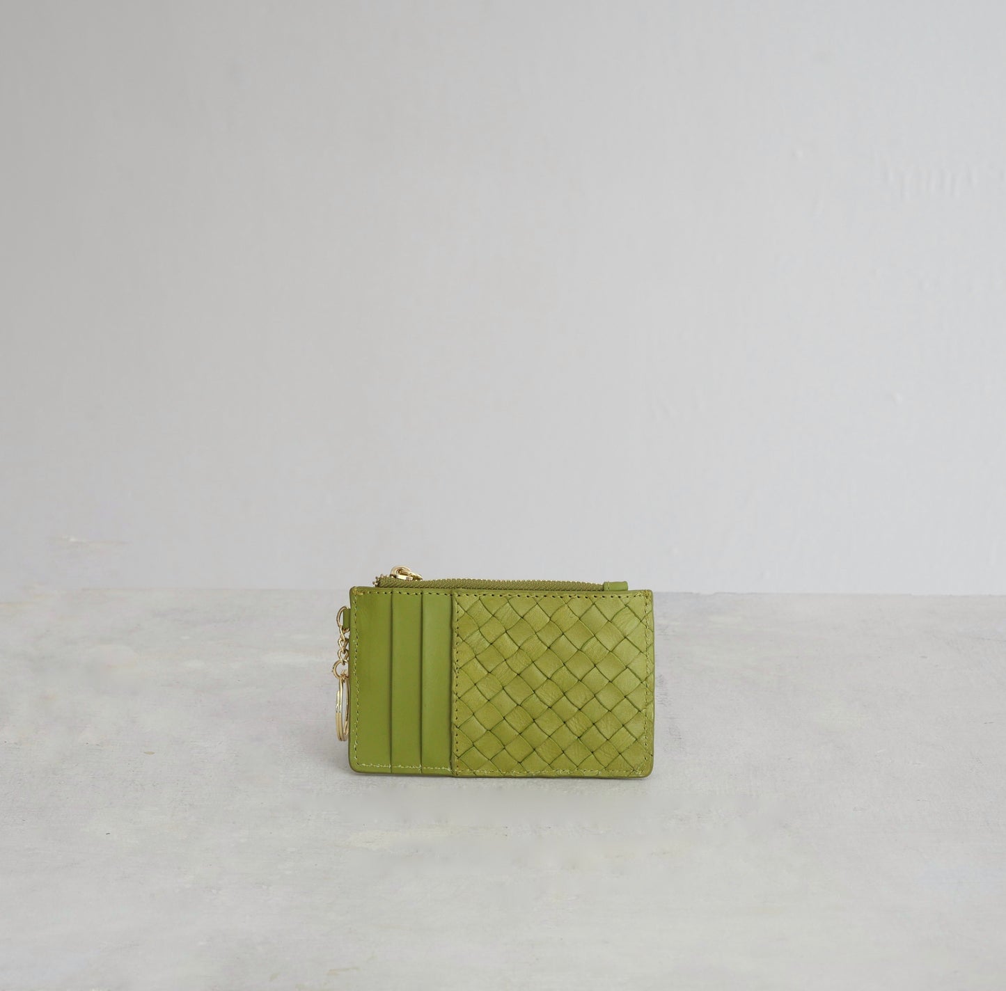Card wallet in pistachio green