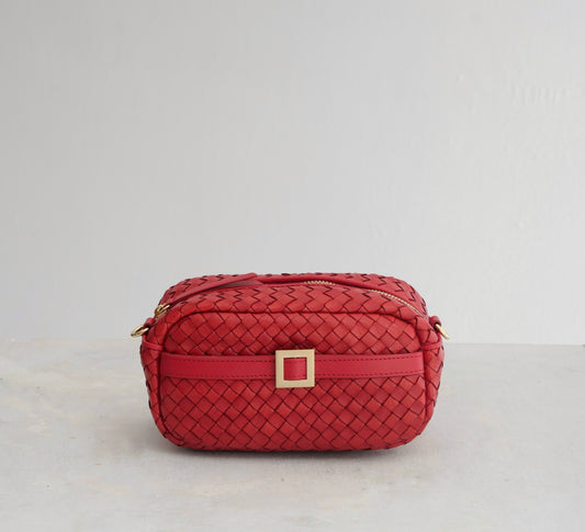 Camera bag in chili red