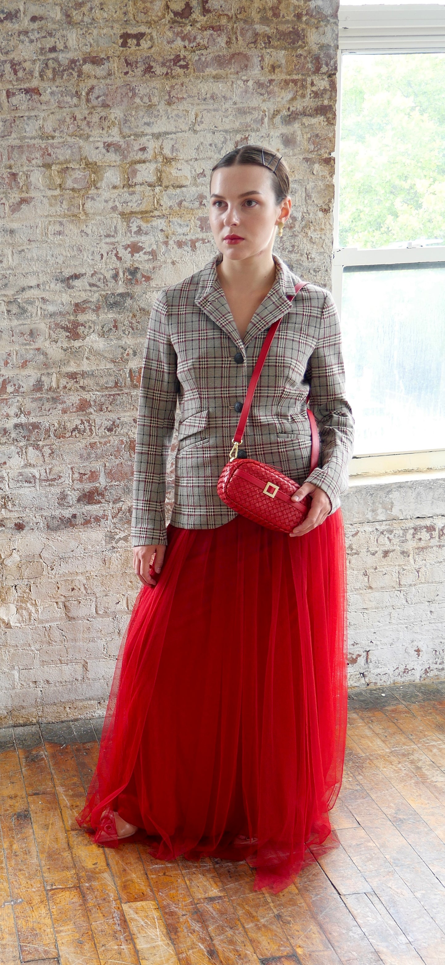 Camera bag in chili red