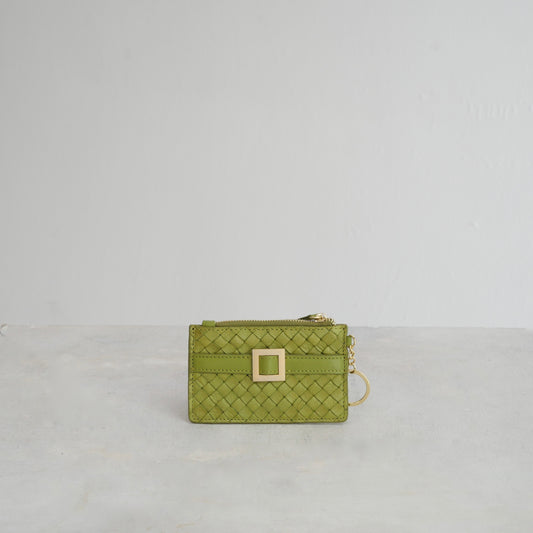 Card wallet in pistachio green